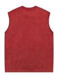 Men's Letter Print Casual Round Neck Loose Vest