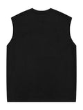 Men's Letter Print Casual Round Neck Loose Vest