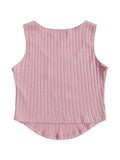 Plain Retro Sweet Bow Tank Top