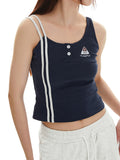 Asymmetrisches Tanktop in Retro-Kontrastfarbe