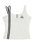 Asymmetrisches Tanktop in Retro-Kontrastfarbe