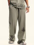 Men's Plain Distressed Wide Leg Pants