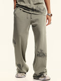 Men's Plain Distressed Wide Leg Pants