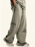 Men's Plain Distressed Wide Leg Pants