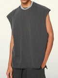 Men's Vintage Washed Distressed Slit Vest