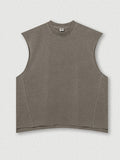 Men's Vintage Washed Distressed Slit Vest