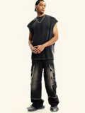 Men's Retro Distressed Loose Casual Vest