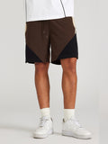 Short de sport décontracté à coutures de couleur contrastée pour hommes