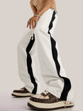 Men's Contrast Color Stitching Sports Straight Leg Pants