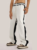 Men's Contrast Color Stitching Sports Straight Leg Pants