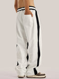 Men's Contrast Color Stitching Sports Straight Leg Pants