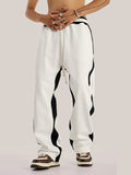 Men's Contrast Color Stitching Sports Straight Leg Pants