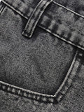 Short droit en denim délavé pour hommes