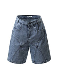 Men's Straight Washed Denim Shorts