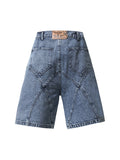 Men's Straight Washed Denim Shorts