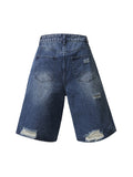 Men's Washed Distressed Denim Shorts