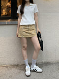 Plain casual POLO collar Short Sleeve Knits