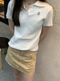 Plain casual POLO collar Short Sleeve Knits