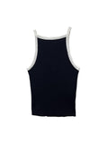 Contrast color stitching Crewneck knitted Tank Top