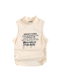 Vintage Collared Letters Graffiti Print Tank Top