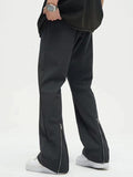 Men's Zipper Suit Casual Straight Leg Pants