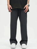 Men's Zipper Suit Casual Straight Leg Pants