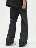 Men's Zipper Suit Casual Straight Leg Pants