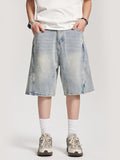 Men's Vintage Washed Loose Denim Shorts