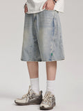 Men's Vintage Washed Loose Denim Shorts