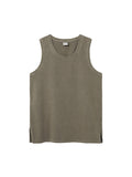 Tanktop mit verwaschenem Used-Look und Schlitz am Saum