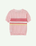 Cutout Crewneck Knitted Short Sleeve Knits