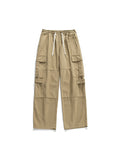 Pantalon cargo ample uni multi-poches pour hommes