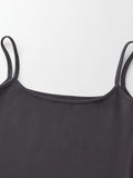 Plain Crewneck Slim Cami Top