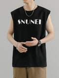 Men's Letter Print Loose Casual Vest