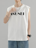 Men's Letter Print Loose Casual Vest