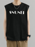 Men's Letter Print Loose Casual Vest