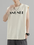 Men's Letter Print Loose Casual Vest