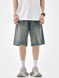 Men's Washed Loose Casual Denim Shorts