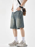 Men's Washed Loose Casual Denim Shorts