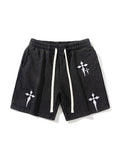 Men's Cross Embroidery Casual Shorts