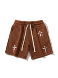 Men's Cross Embroidery Casual Shorts