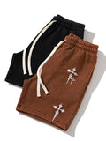 Men's Cross Embroidery Casual Shorts