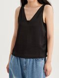 V Neck Sleeveless Solid Color Tank Top