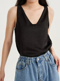 V Neck Sleeveless Solid Color Tank Top