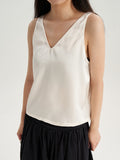 V Neck Sleeveless Solid Color Tank Top