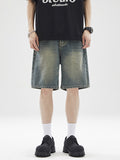 Men's Vintage Washed Loose Denim Shorts