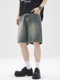 Men's Vintage Washed Loose Denim Shorts