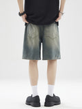 Men's Vintage Washed Loose Denim Shorts