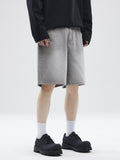 Men's Retro Loose Straight Gray Denim Shorts