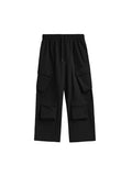 Pantalon cargo ample uni multi-poches pour hommes